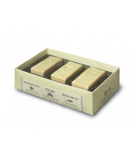 Gamila Trio Mini Soap - Geranium/Spearmint/Lavander 3x30gr