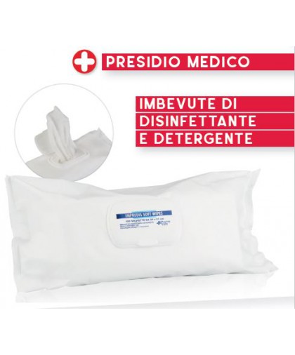 Pharmatrade - Salviette disinfettanti e detergenti per superfici e strumenti- 100pz