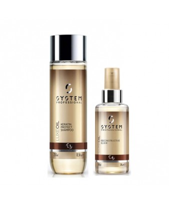 LuxeOil Keratin Protect Shampoo 250ml + Reconstructive Elixir 100ml